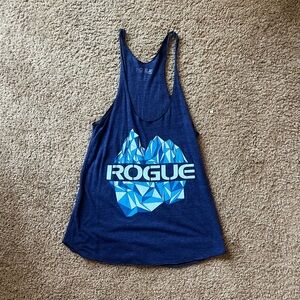 Rogue Women's Navy and Light Blue Graphic Tank Top- annie thorisdottir